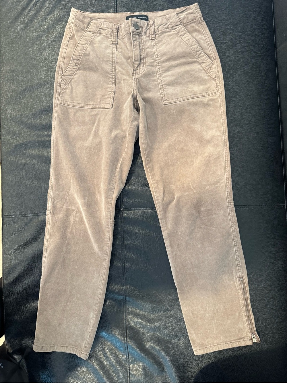 Sanctuary x Anthropologie Womens Zipper Fly Mid Rise Velvet Pants Brown-size -27